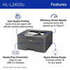 Brother HL-L2400D Desktop Wired Laser Printer - Monochrome - 32 ppm Mono - 1200 x 1200 dpi Print - Automatic Duplex Print - 250 Sheets HLL2400D