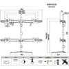 Amer Quad Monitor Stand Mount for 32" Displays - Up to 32" (812.80 mm) Screen Support - 17.64 lb (8000 g) Load Capacity - 37.95" (964 (AMR4S30)
