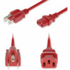 AddOn 1ft NEMA 5-15P Male to C13 Female Standard Commercial 18 AWG 125V at 10A PVC SJT (Service Junior Thermoplastic) Red Power Cable (Fleet Network)