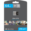 PNY 64GB Elite-X Fit USB 3.0 Flash Drive - 64 GB - USB 3.0 - 200 MB/s Read Speed - 1 Year Warranty (P-FDI64GEXFIT-GE)