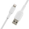Belkin Braided Lightning to USB-A Cable (1m / 3.3ft, White) - 3.3 ft (1.01 m) Lightning/USB Data Transfer Cable for iPhone, iPad, iPad (CAA002BT1MWH)