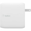 Belkin BoostCharge Dual USB-C Power Delivery GaN Wall Charger 68W Laptop Chromebook Charging - Power Adapter - 68 W (WCH003DQWH)