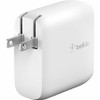 Belkin BoostCharge Dual USB-C Power Delivery GaN Wall Charger 68W Laptop Chromebook Charging - Power Adapter - 68 W (WCH003DQWH)