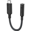 ALOGIC Elements PRO 10cm USB-C to 3.5mm Audio Adapter - Black - 3.9" (100 mm) Mini-phone/USB-C Audio Cable for Audio Device, Phone, - (Fleet Network)
