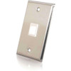 C2G 1 Socket Multimedia Keystone Faceplate - 1 x Total Number of Socket(s) - 1-gang - Stainless Steel (37093)