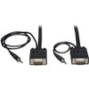 Tripp Lite 50ft VGA Coax Monitor Cable with Audio and RGB High Resolution HD15 3.5mm M/M 50' - 50 ft (15.24 m) Video Cable for Monitor (Fleet Network)