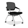 Mayline Valore TSM2 Mid Back Chair - Black Seat Color - Fabric Seat Material - Silver Frame Color - Black, Black - 2 / Carton (Fleet Network)