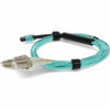 AddOn 10m MPO/UPC to 4xLC/UPC Duplex Aqua OM3 OFNR (Riser-Rated) 8-Strand Fiber Fanout Cable - Fiber Optic for Network Device - 10m - (ADD-MPO-4LC10M5OM3)