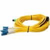 AddOn 5m MPO/APC to 6xLC/UPC Duplex Yellow OS2 OFNR (Riser-Rated) 12-Strand SMF Fiber Fanout Cable - 16.4 ft (5 m) Fiber Optic Network (ADD-MPO-6LC5M9SMF)