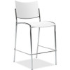 Mayline Escalate Stool - White Seat Color - Plastic Seat Material - White Back Color - Plastic Back Material - Silver Frame Color - - (Fleet Network)