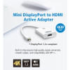 ATEN Mini DisplayPort to 4K HDMI Active Adapter - HDMI/Mini DisplayPort A/V Cable for Notebook, Audio/Video Device, TV - First End: 1 (VC981)