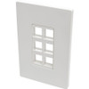 Tripp Lite series 6-Port Single-Gang Universal Keystone Wallplate, White - 6 x Total Number of Socket(s) - 1-gang - White - (Fleet Network)