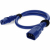 AddOn 3ft C13 Female to C14 Male 18AWG 100-250V at 10A Blue Power Cable - 18 Gauge - 230 V AC / 10 A - Blue - 3 ft (0.91 m) Cord - IEC (Fleet Network)