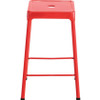 Safco Steel Counter Stool - Four-legged Base - Red - Steel - 1 Each (Fleet Network)