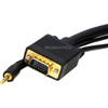 Monoprice 100ft Super VGA HD15 M/M Cable w/ Stereo Audio and Triple Shielding - 100 ft, 1.8 ft Mini-phone/VGA A/V Cable for Monitor, - (5364)