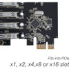 SIIG USB 3.0 7-Port Ext PCIe Host Adapter - PCI Express 2.0 x1 - Plug-in Card - 7 USB Port(s) - 7 USB 3.0 Port(s) (LB-US0514-S1)