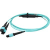 AddOn 9m MPO/UPC to 2xMPO/UPC Aqua OM4 LSZH 16-Strand Fiber Fanout Cable - 29.5 ft (9 m) Fiber Optic Network Cable for Network Device (Fleet Network)
