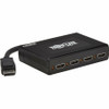 Tripp Lite series B156-004-HD-V3 4-Port DisplayPort to HDMI MultiMonitor Splitter - 3840 x 2160 - DisplayPort - 4 x HDMI Out - Gold, - (Fleet Network)