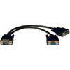 Tripp Lite 1ft VGA Monitor Y Splitter Cable HD15 M2xF 1 - HD-15 Female - HD-15 Male - 3048cm P516-001