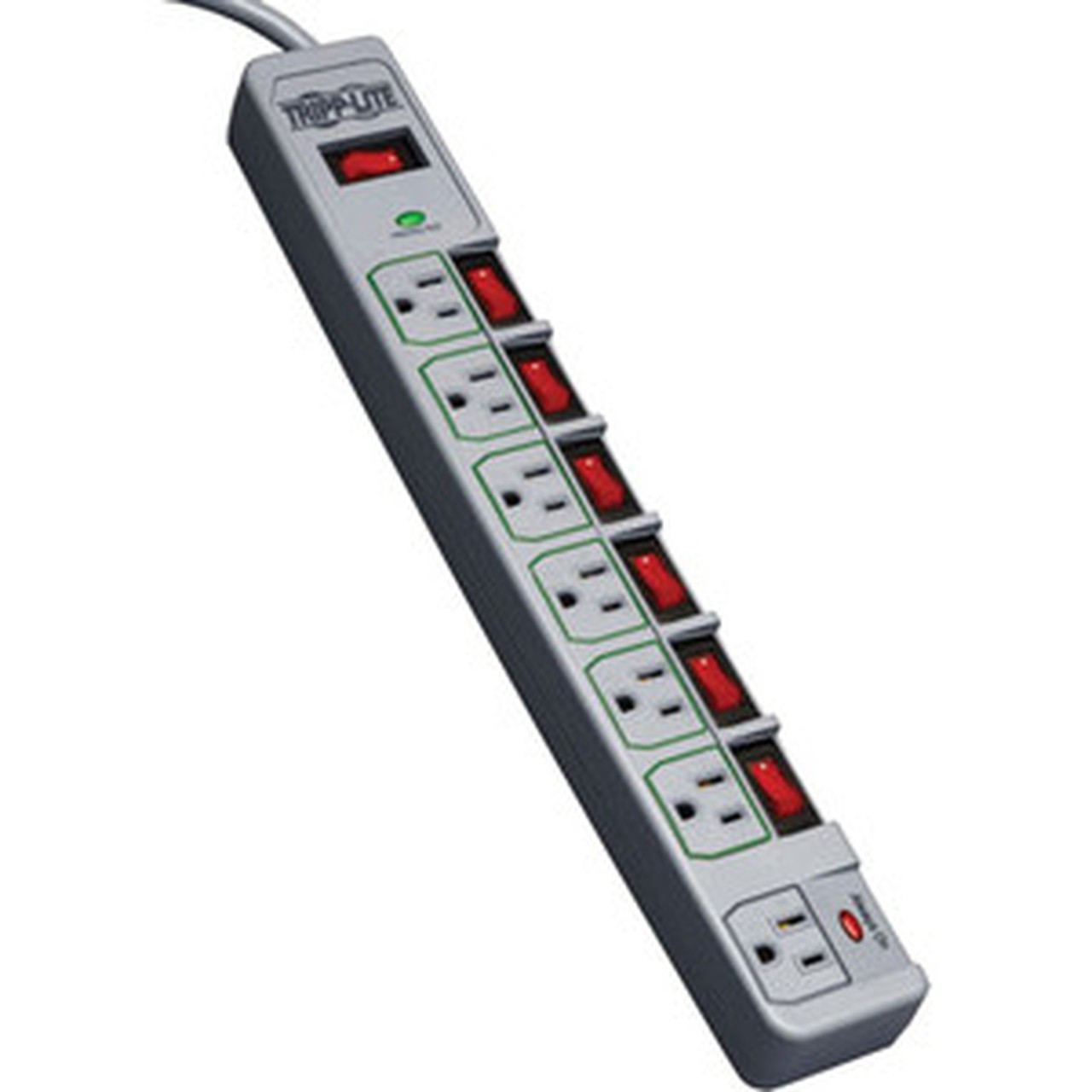 Tripp Lite ECO-SURGE TLP76MSG 7-Outlets Surge Suppressor - 7 x NEMA 5-15R - 180 kVA - 1080 J - 125 V AC Input - 125 V AC Output TLP76MSG