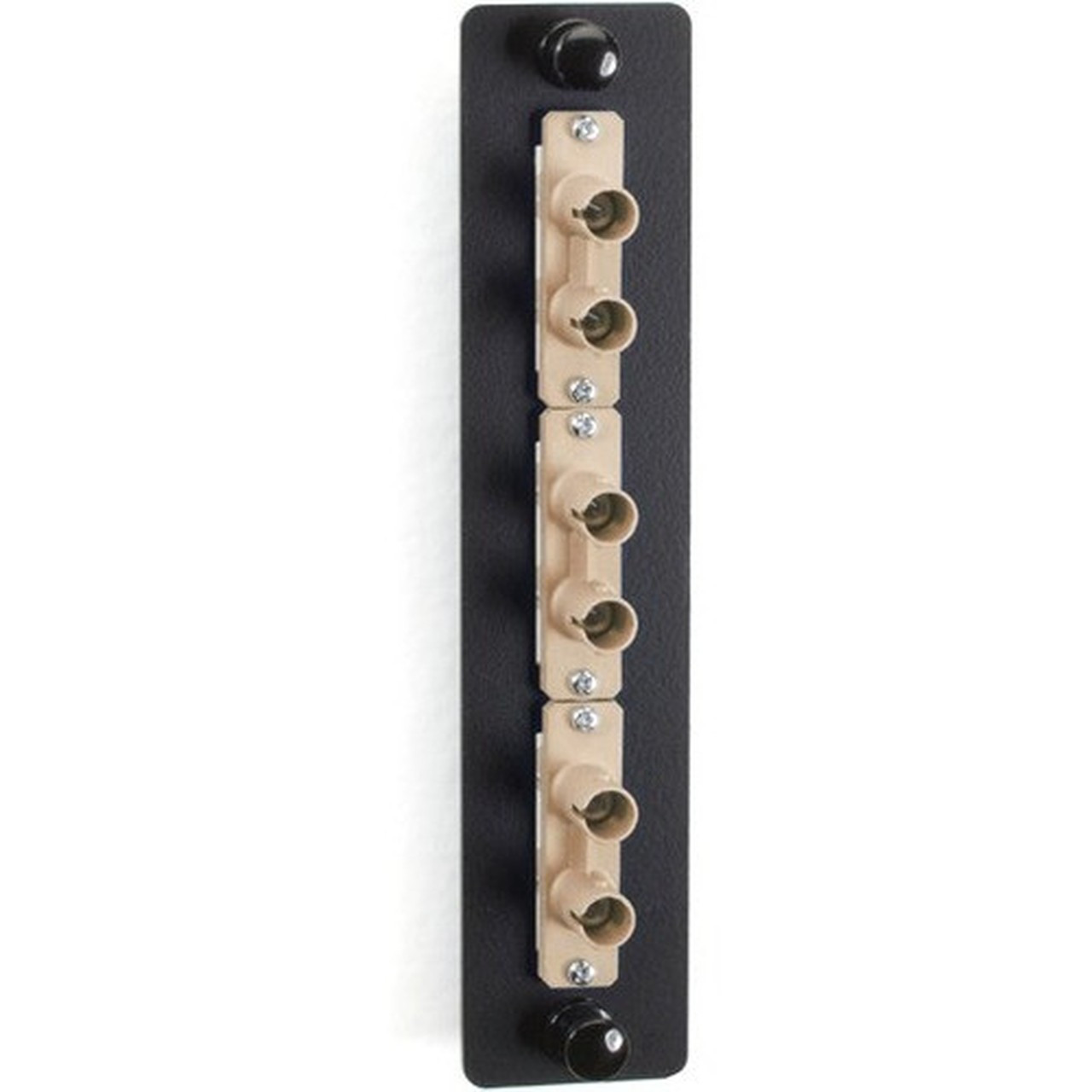 Black Box Low-Density Multimode Fiber Adapter Panel - Ceramic Sleeve 3 ST Duplex Beige - 3 Ports - 3 x Duplex - Beige - TAA JPM450B