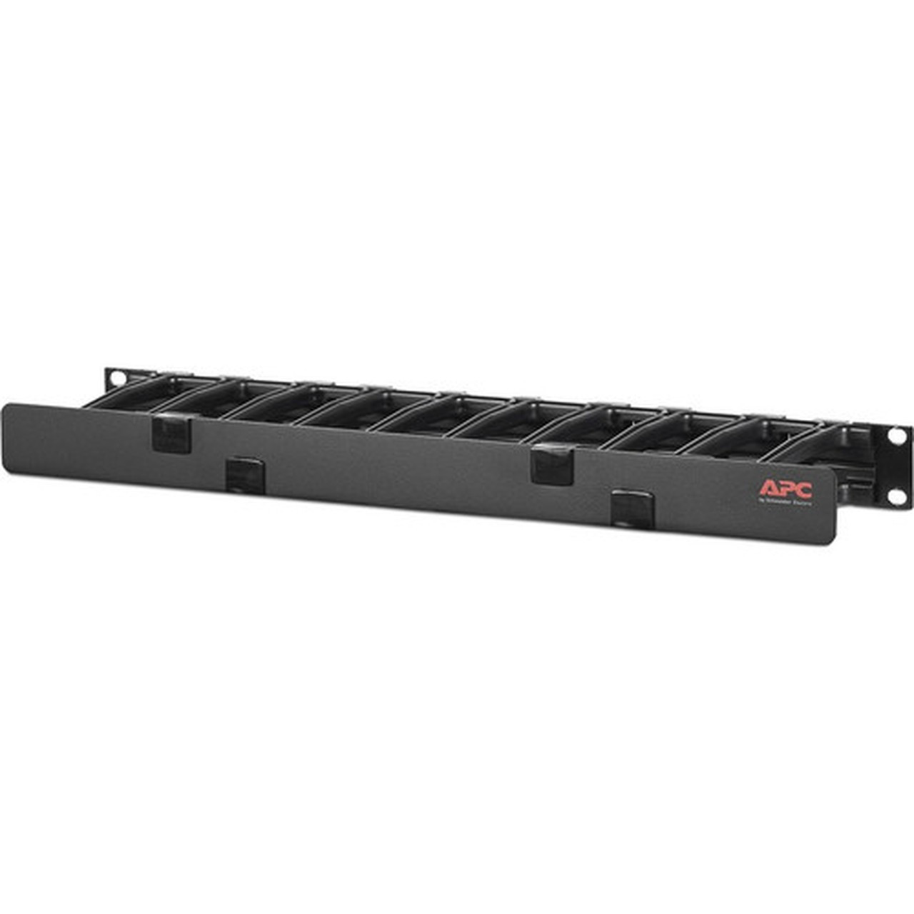 APC by Schneider Electric Horizontal Cable Manager 1U x 4 Deep Single-Sided with Cover - Black - 1U Rack Height - 19 Panel Width AR8602A