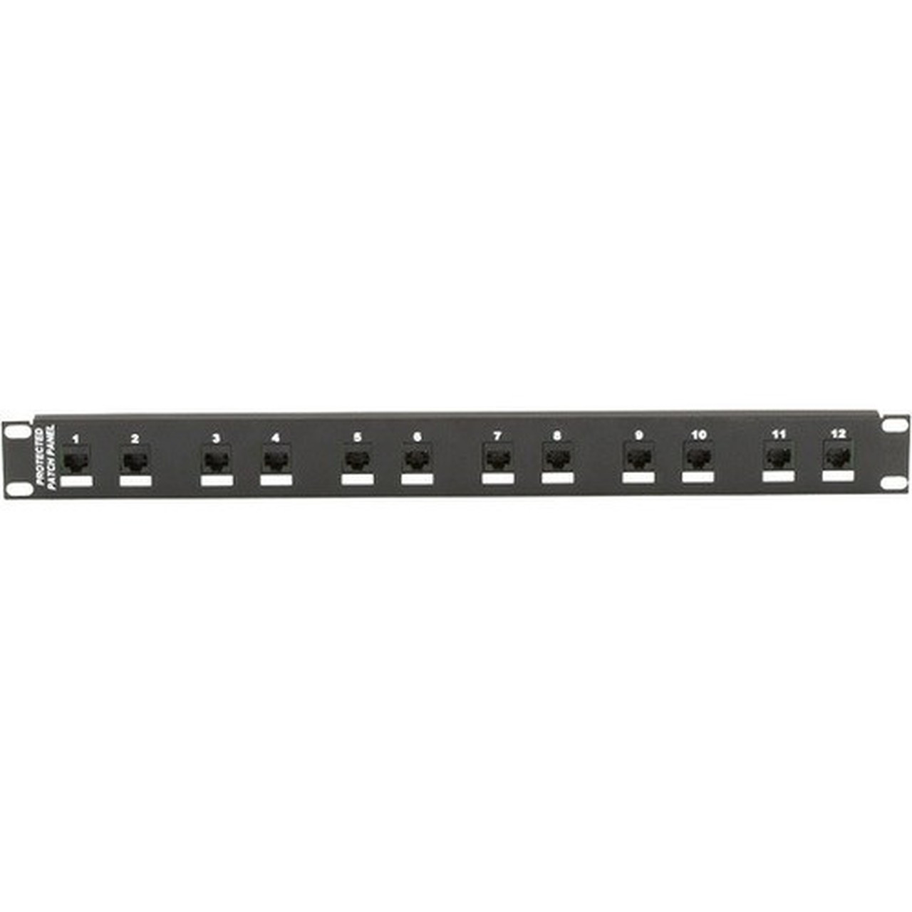 Black Box CAT6 Protected Panel 12-Port 1U - 12 x RJ-45 - 12 Ports - 12 x RJ-45 - 12 x RJ-11 - 1U High - 19 Wide - Rack-mountable JSM112A