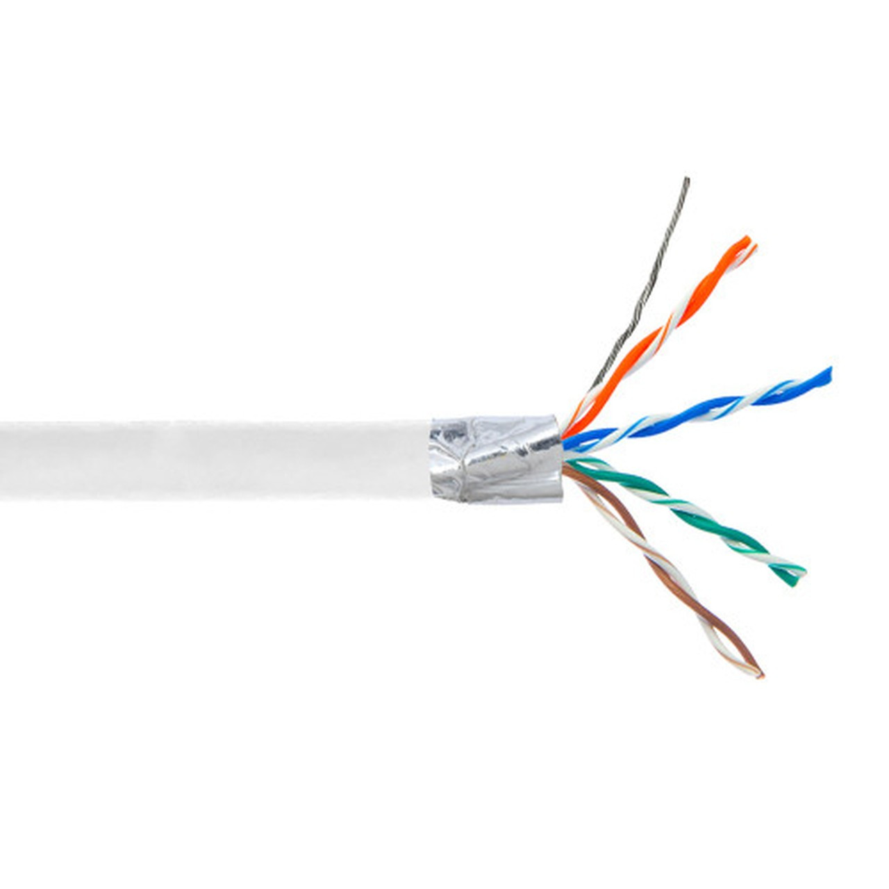 1000ft 4 Pair Cat6 550MHz Stranded Shielded STP FT4CMR Bulk Cable - White FN-BK-C6ST-4WHS