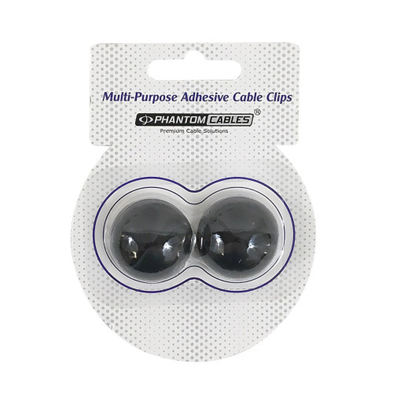 Cable Clips for Single Wire - Adhesive - Black 2 Pack FN-CC-AD1-BK