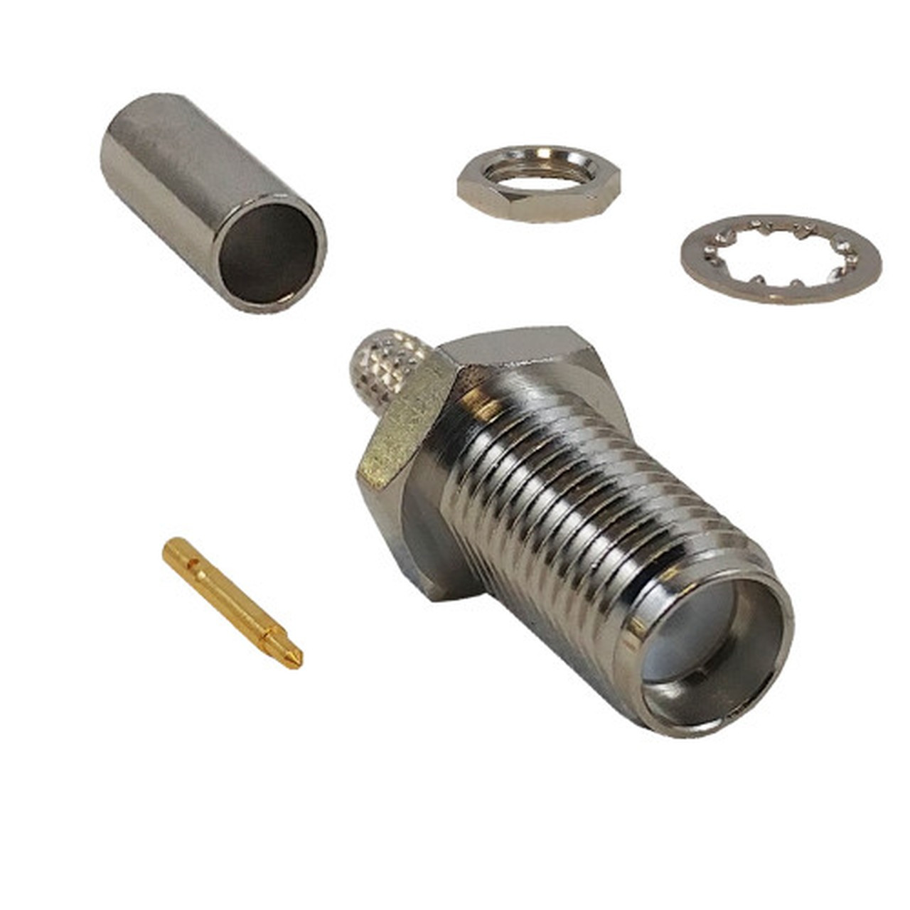 SMA Reverse Polarity Female Bulkhead Crimp Connector for RG174 LMR-100 50 Ohm FN-CN-17-100