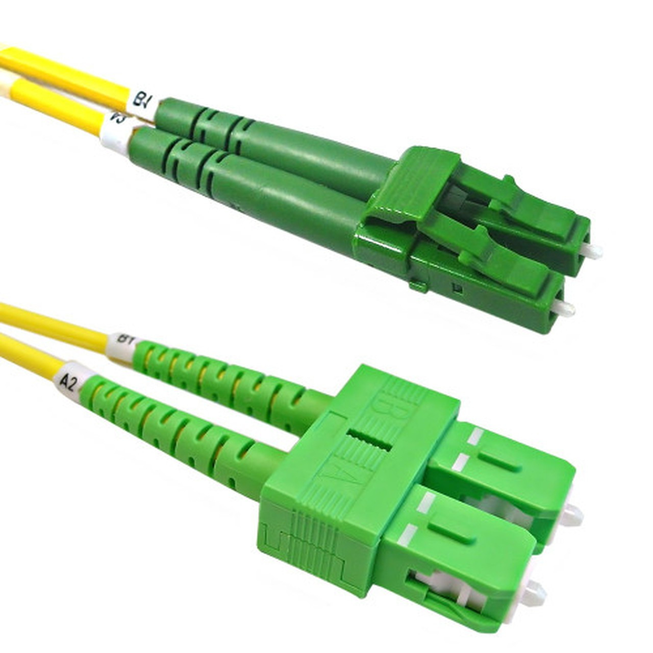 100ft 30m singlemode duplex LCAPC to SCAPC 9 micron Fiber Cable - 3mm jacket LSZH FN-FO-209-100-SCALCA