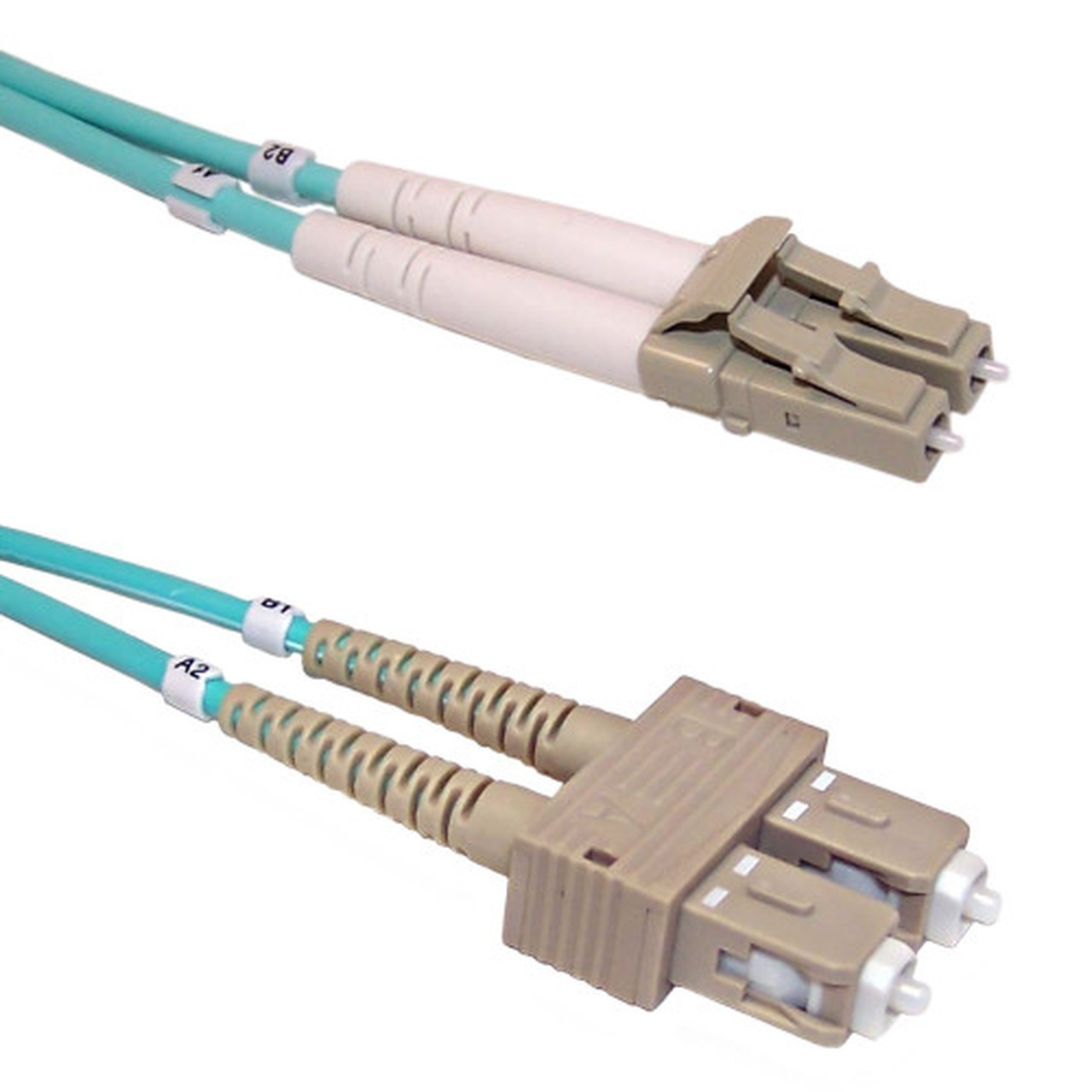 13ft 4m Multimode Duplex SCLC 50 micron OM4 aqua Fiber Cable - 2mm LSZH FN-FO-459B-13
