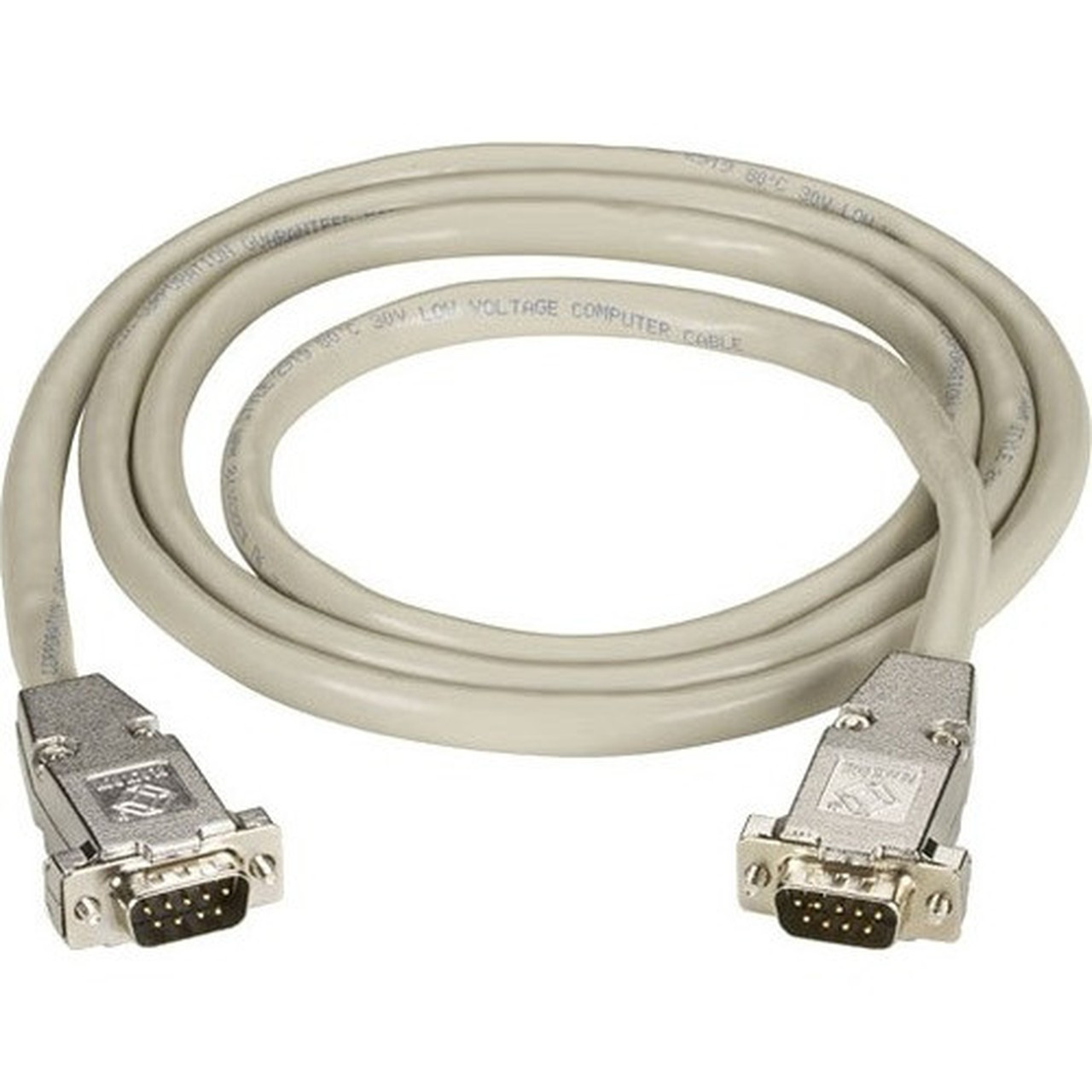 Black Box RS-232 Shielded Cable W Metal Hoods DB9MM 25Ft - 25 ft Serial Data Transfer Cable for Printer - First End 1 x DB-9 Male EDN12H-0025-MM