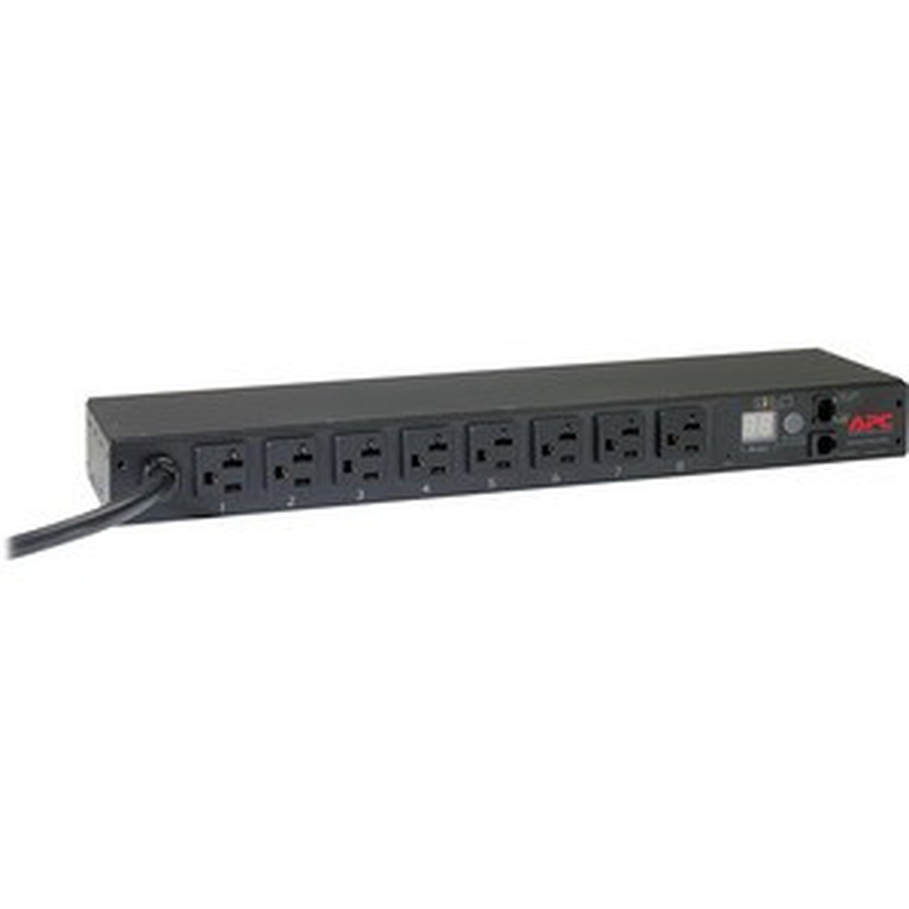Schneider Electric Rack PDU Metered 1U 20A 120V 8 5-20 - Metered - NEMA L5-20P - 8 x NEMA 5-20R - 120 V AC - 192 kW - 1U - AP7801B