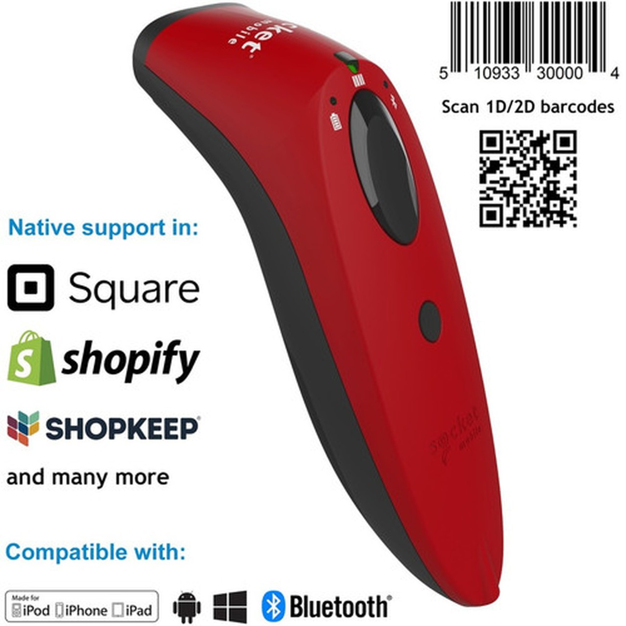 SocketScanreg S740 1D2D Imager Barcode Scanner Red - S740 1D2D Imager Barcode Scanner Red CX3413-1832