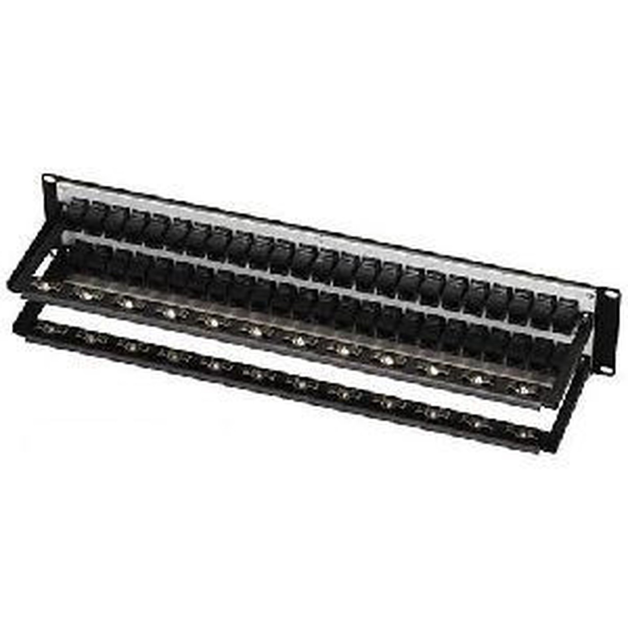 Black Box Feed-Through 48 Port Cat 5e Network Patch Panel - 48 x RJ-45 - 48 Ports - 48 x RJ-45 - 2U High - 19 Wide JPM806A-R2