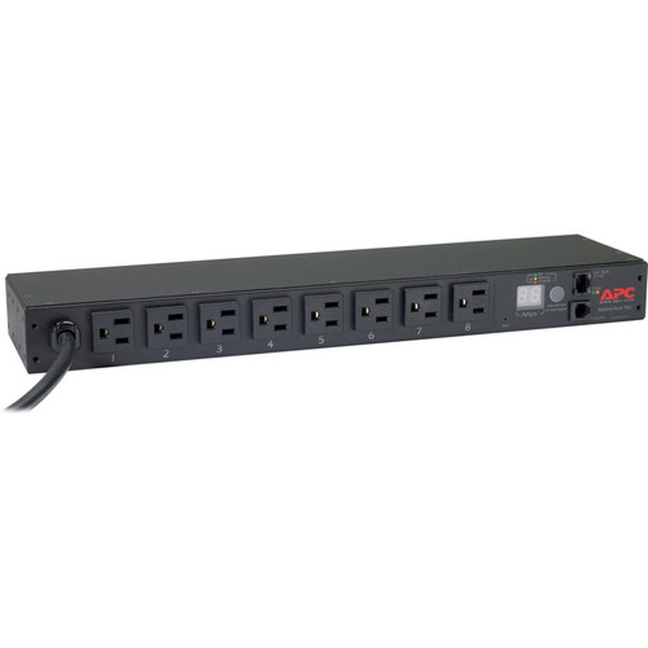 APC by Schneider Electric Rack PDU Metered 1U 15A 100120V 8 5-15 - Metered - NEMA 5-15P - 8 x NEMA 5-15R - 120 V AC - 1U - AP7800B