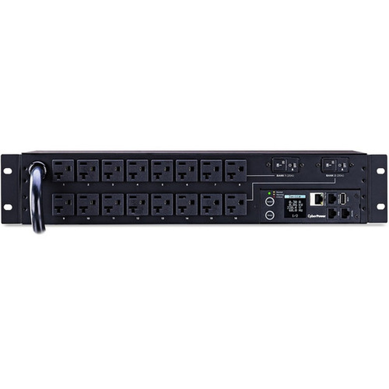 CyberPower PDU31003 Monitored PDU 100-120V 30A 16 NEMA 5-20R Outlets 2U Rackmount - Monitored - NEMA L5-30P - 16 x NEMA 5-20R - V PDU31003