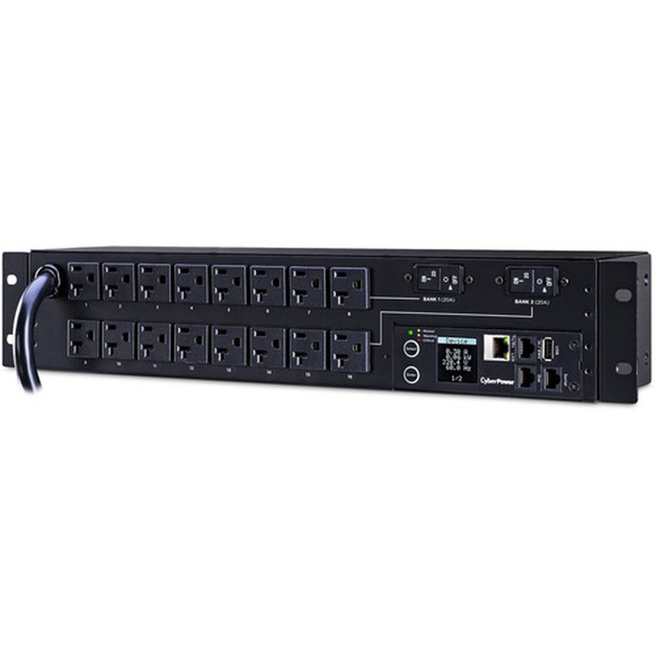 CyberPower PDU31003 Monitored PDU 100-120V 30A 16 NEMA 5-20R Outlets 2U Rackmount - Monitored - NEMA L5-30P - 16 x NEMA 5-20R - V PDU31003