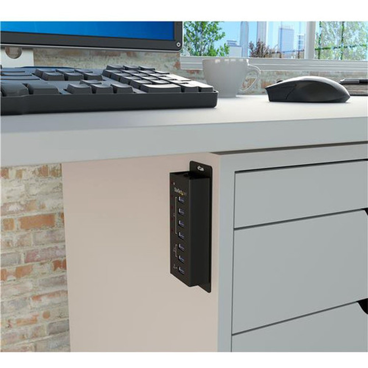 StarTechcom 4 Port USB 30 Hub plus 3 Dedicated USB Charging Ports 2 x 1A  1 x 2A - Wall Mountable Metal Enclosure - USB - - 7 USB ST4300U3C3