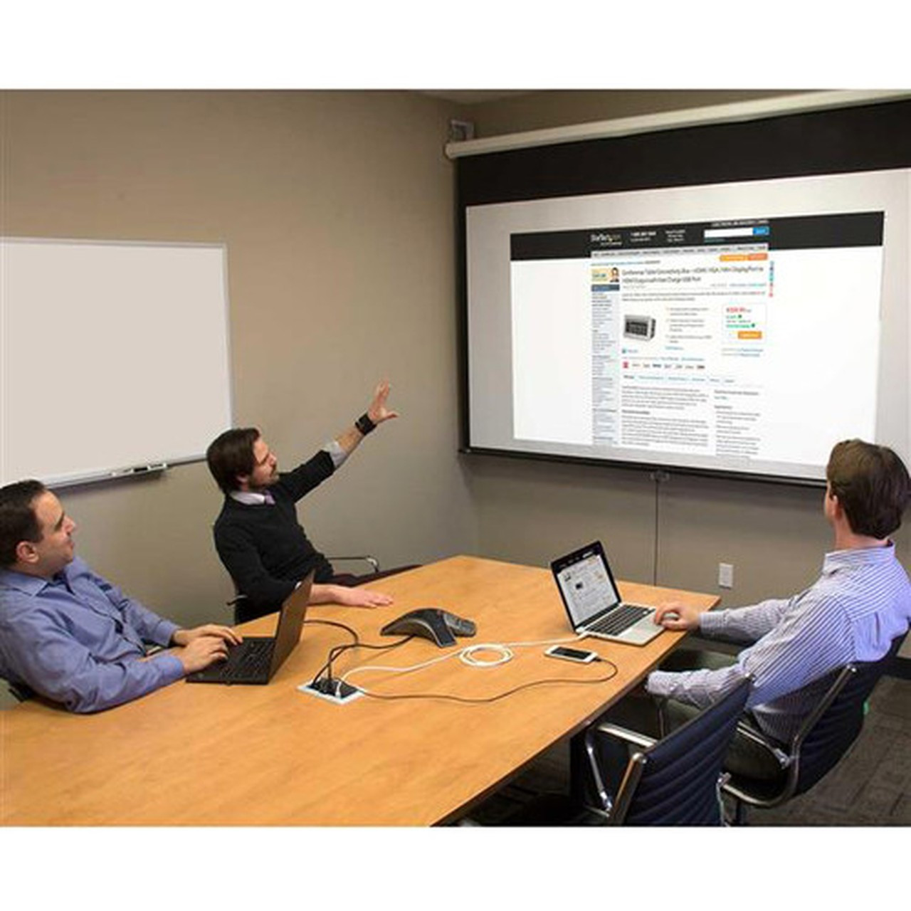 StarTechcom Conference Table Connectivity Pop up Box with AV and Data Ports - HDMI VGA Component MDP to HDMI Output BOX4HDECP - BOX4HDECP
