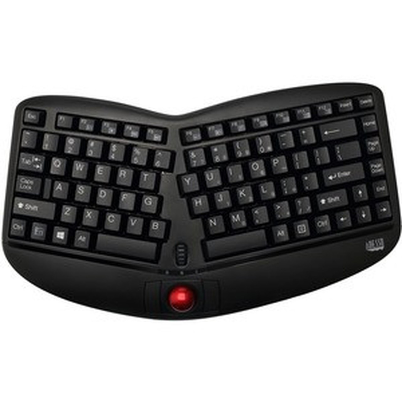 Adesso Tru-Form Media 3150 - 24 GHz Wireless Ergo Trackball Keyboard - Wireless Connectivity - RF - USB 20 Interface - 87 Scroll - - WKB-3150UB
