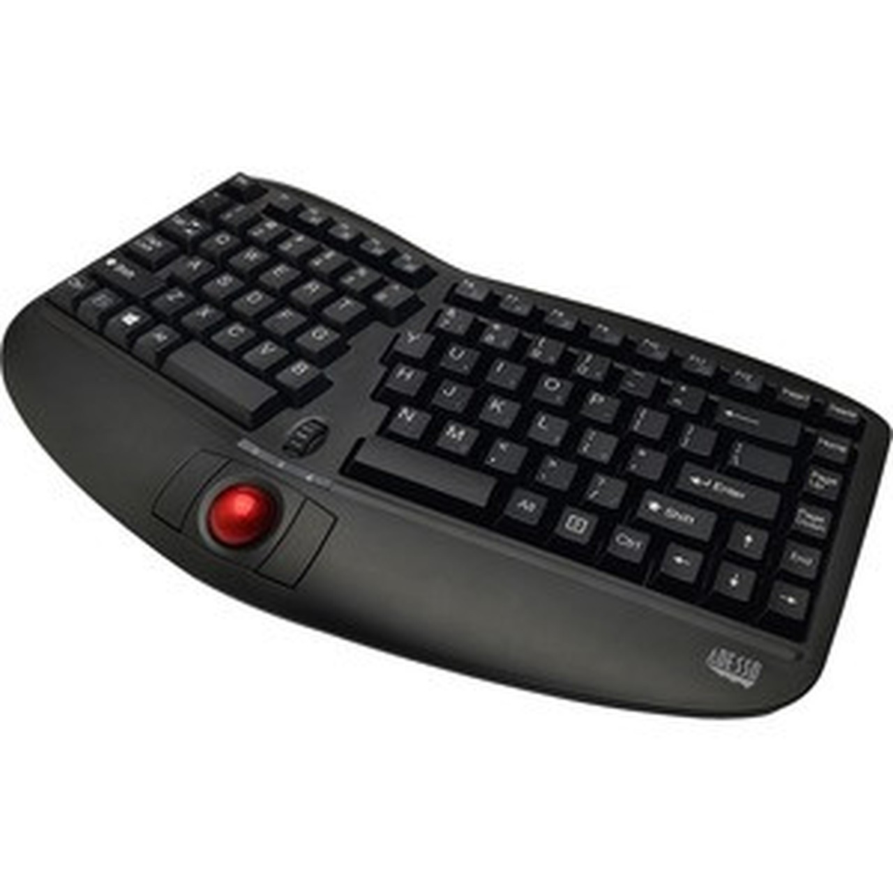 Adesso Tru-Form Media 3150 - 24 GHz Wireless Ergo Trackball Keyboard - Wireless Connectivity - RF - USB 20 Interface - 87 Scroll - - WKB-3150UB