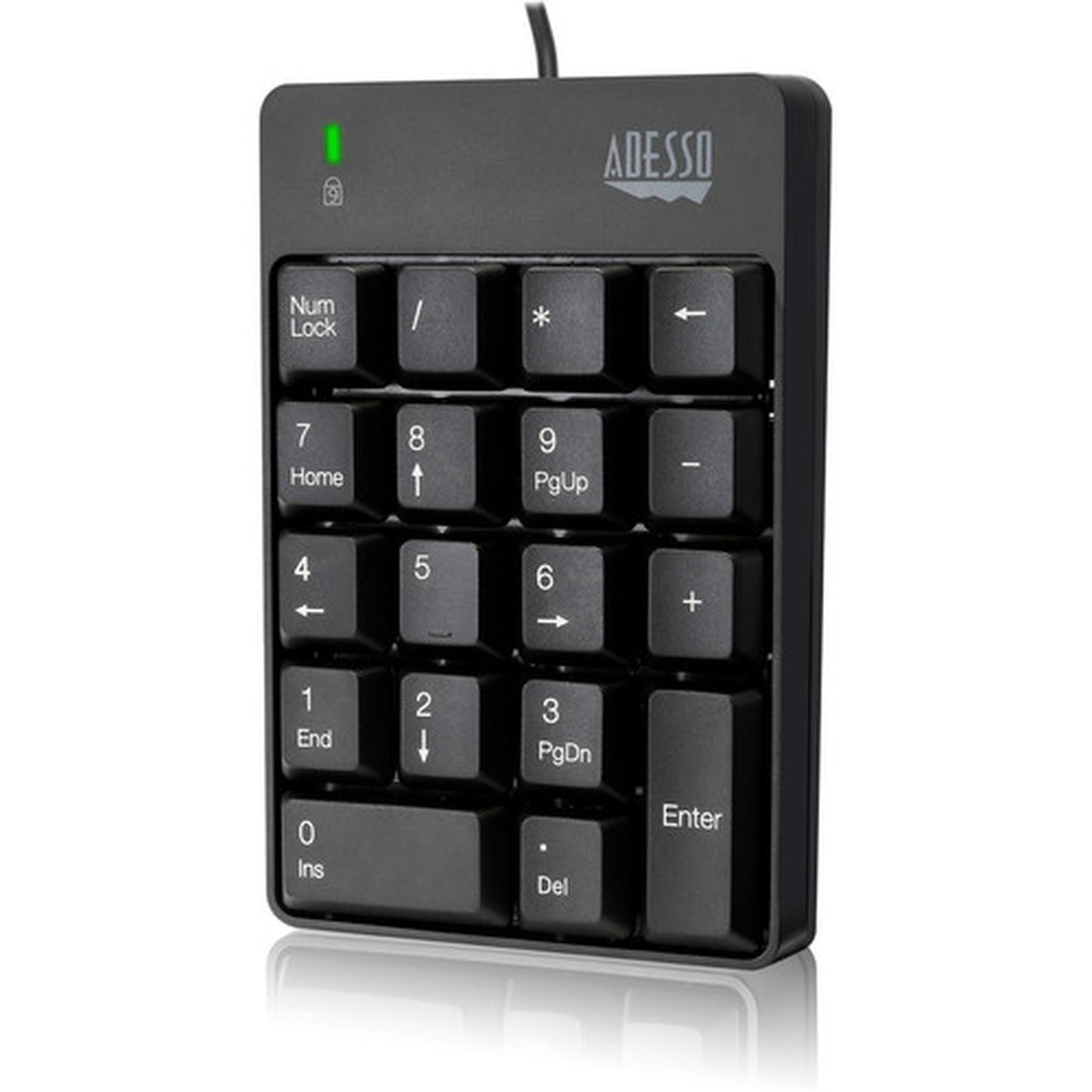 Adesso AKB-601UB - USB Spill Resistant 18-Key Numeric Keypad - Cable Connectivity - USB Interface - 18 Key - English US - Windows - AKB-601UB