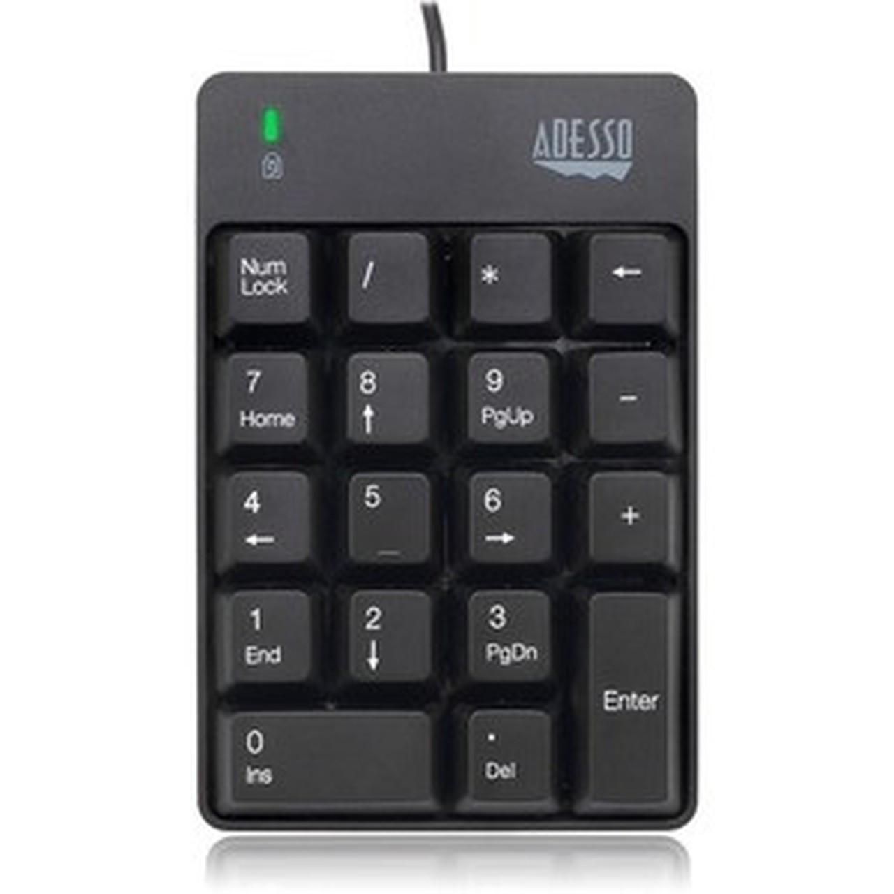 Adesso AKB-601UB - USB Spill Resistant 18-Key Numeric Keypad - Cable Connectivity - USB Interface - 18 Key - English US - Windows - AKB-601UB