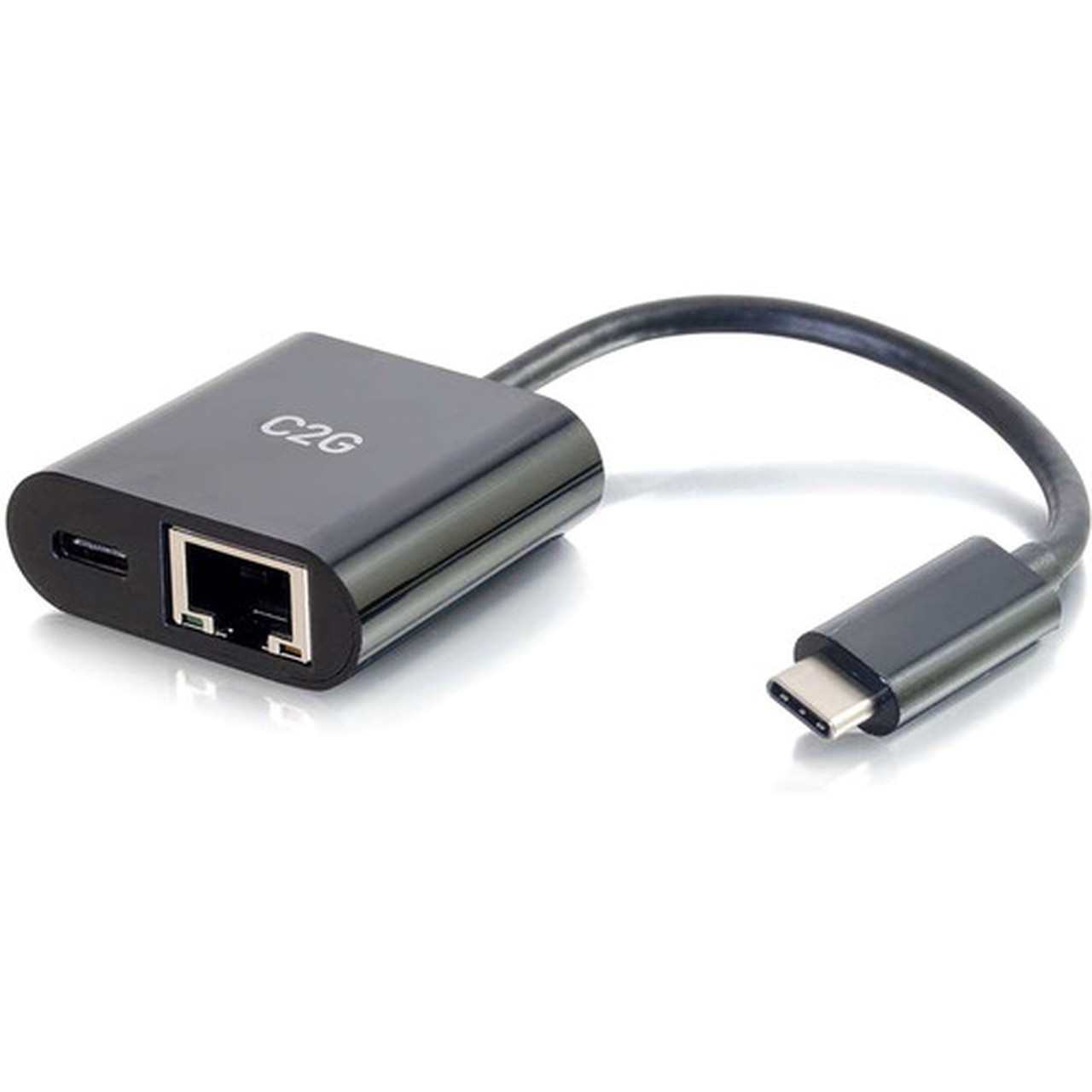 C2G USB C Ethernet Adapter with Power - Black - USB 31 Type C - 1 Ports - 1 - Twisted Pair 29749