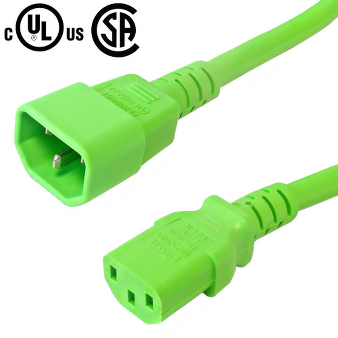 12ft IEC C13 to IEC C14 Power Cable - 14AWG SJT - Green FN-PW-100C-12GN