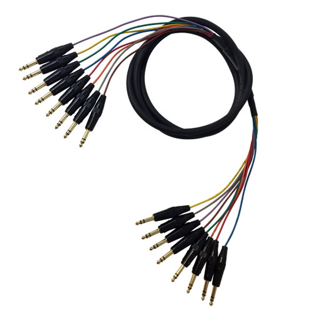 3ft Premium Phantom Cables TRS Male to TRS Male Balanced Analog 8-Channel Snake Cable FN-S8-TRS-TRS-03