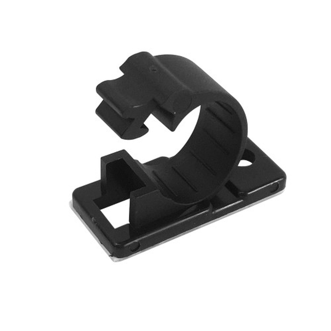100pk Cable Clamp 12mm OD Cable Self-Adhesive or Screw-Down - Black FN-CC-210-BK