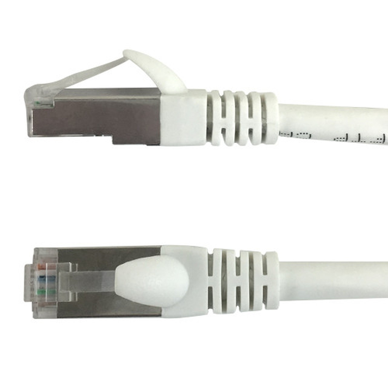 2ft RJ45 Cat6 Stranded Shielded 26AWG Molded Patch Cable CMR - White FN-CAT6SM-02WH